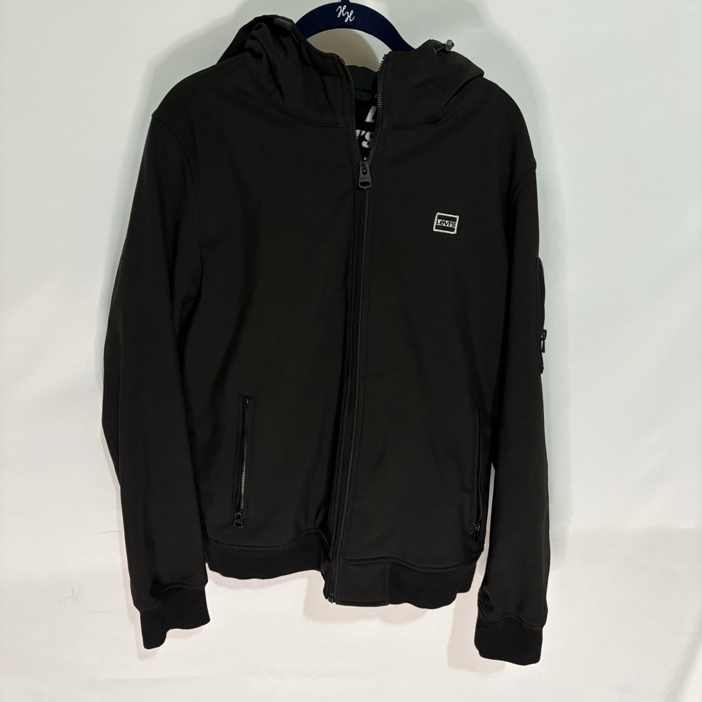 Levi’s Made & Crafted Mens Full Zip Waterproof Rain Jacket Black Medium